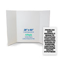 28x40 White Corrugated Project Board and Science Fair Titles - Pack of 4