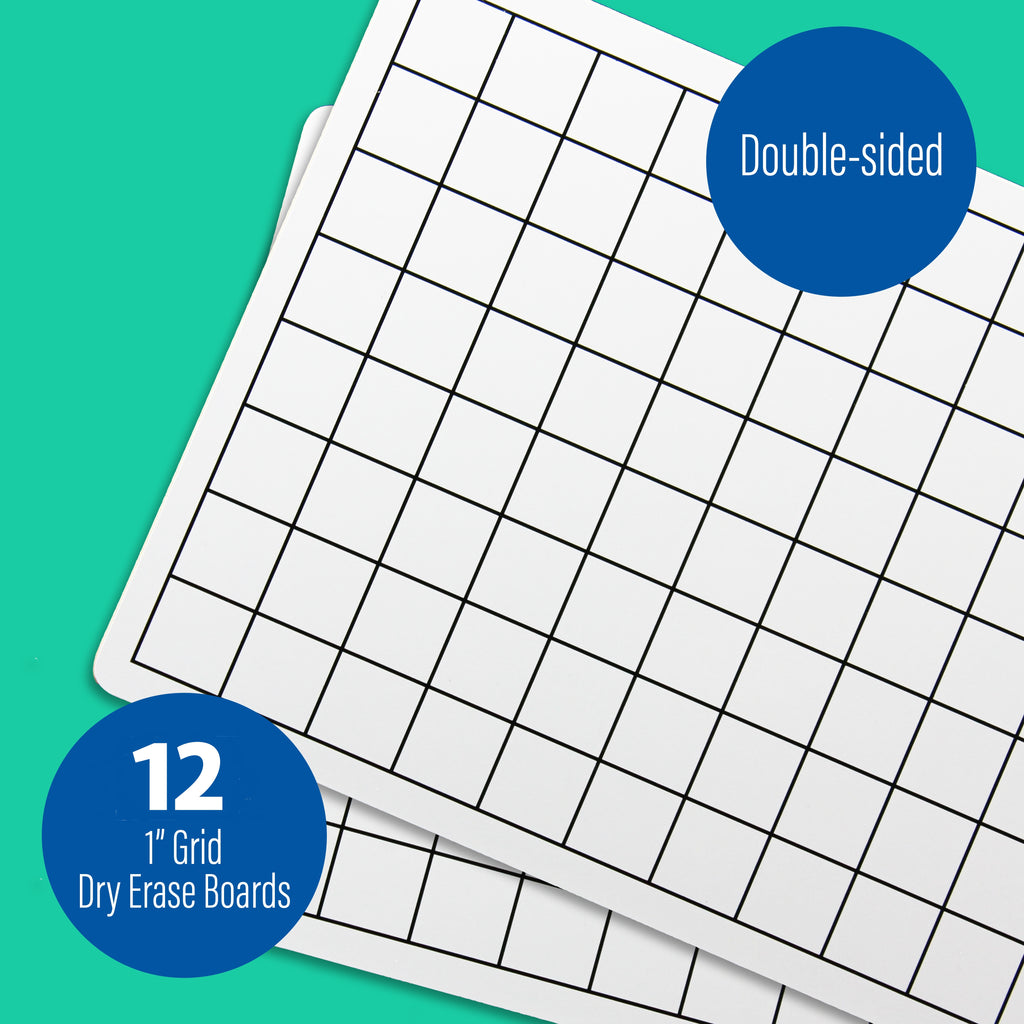 9 x 12 Two Sided 1" Squares Grid Board 12 Pack