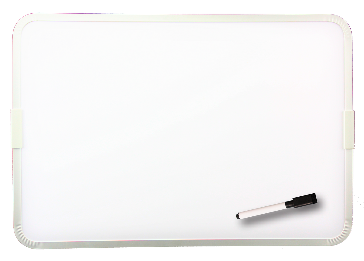 12 x 17.5 Two Sided Aluminum Framed Magnetic Dry Erase Board with Marker and Cap Eraser - 24 Pack