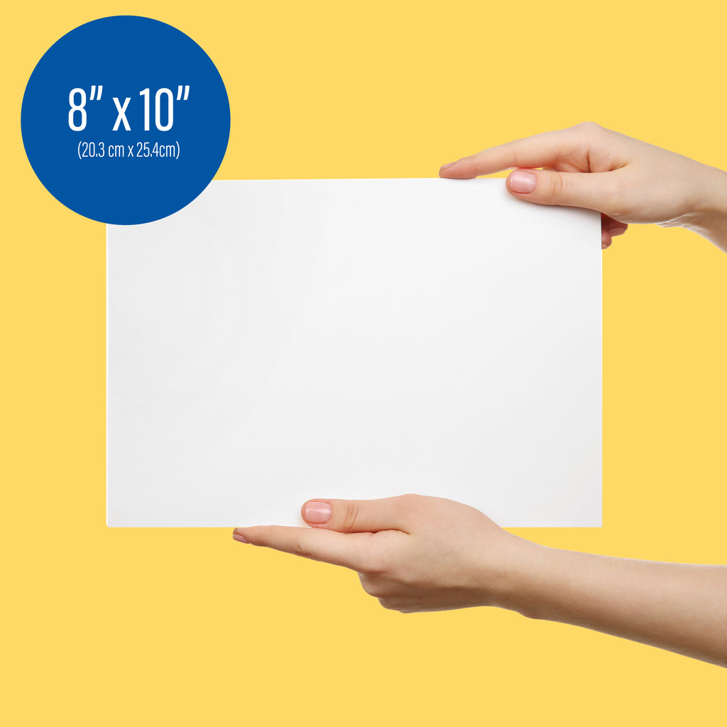 8" x 10" Double-Sided White Foam Board, 3/16" Thick – Pack of 10