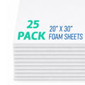 20 x 30 3/16 White Foam Board Pack of 25