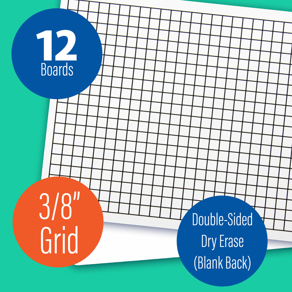 9 x 12 Two Sided 3/8" Squares Grid Board 12 Pack